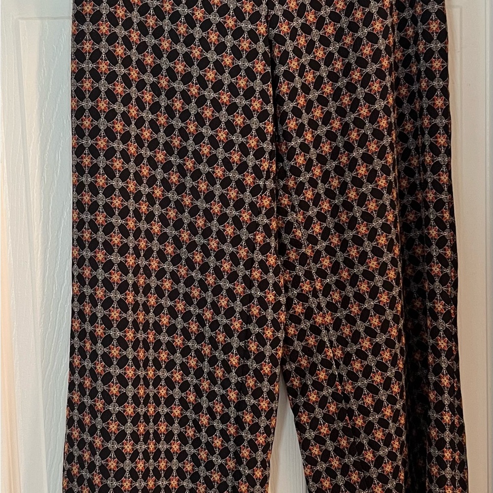 Max Studio Black and Orange Wide Leg Pants